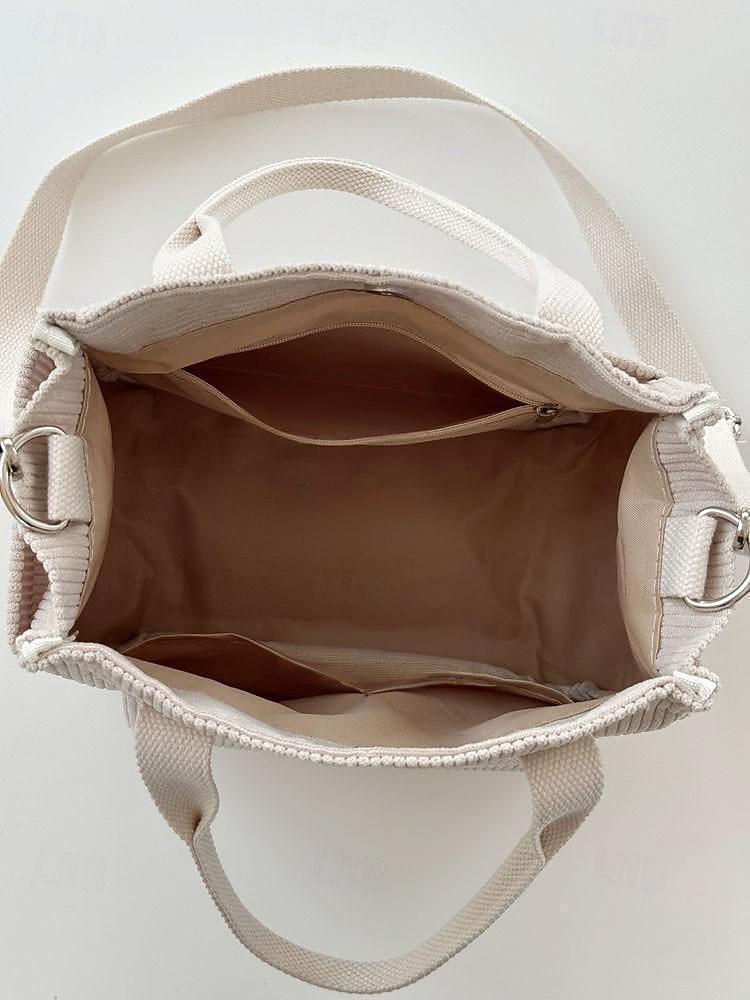 Sac fourre-tout en velours côtelé pour femme avec bandoulière – Sac à main vintage décontracté pour le travail, les voyages, le shopping et le quotidien de 2025 ? $14.99 –P8