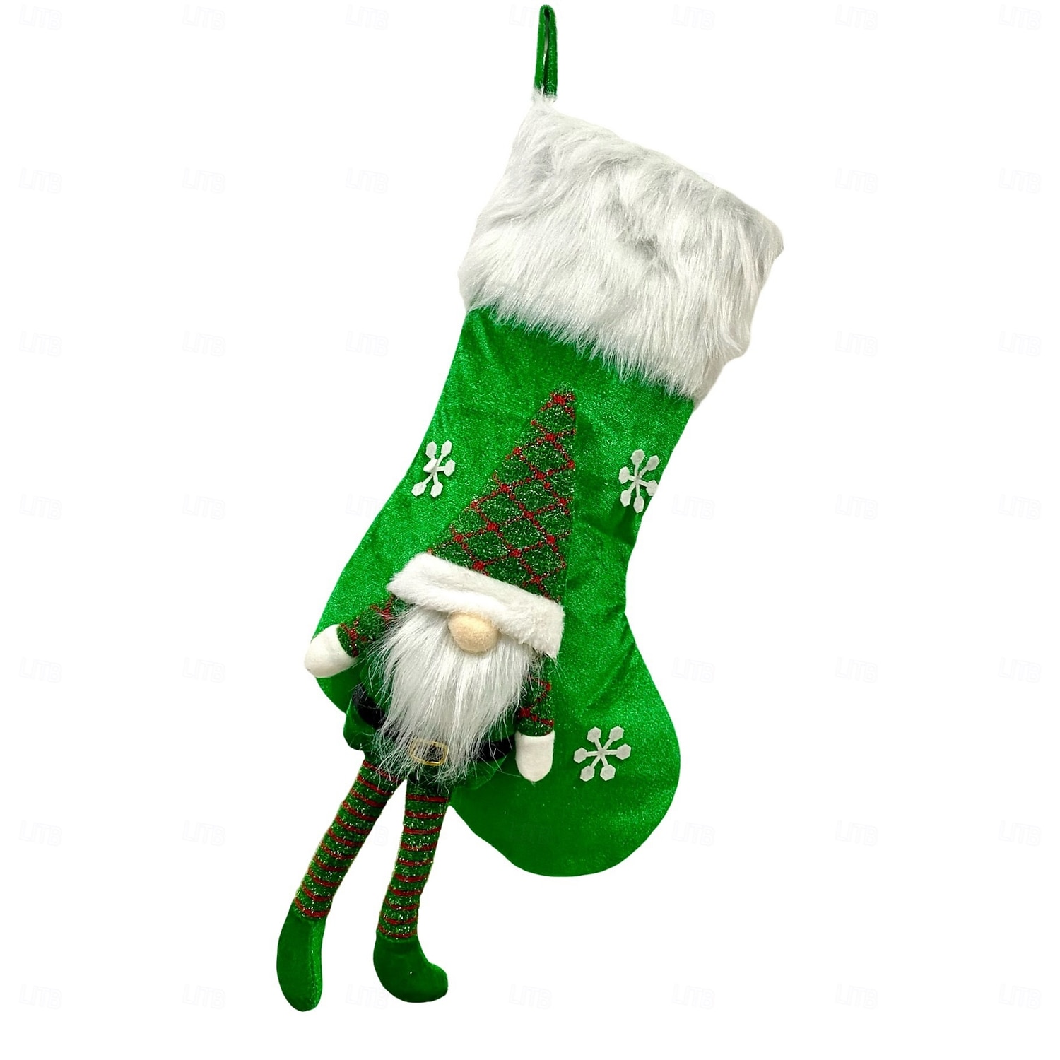 Bas de Noël à longues jambes, bas tricotés sans visage, vieux homme, bas décoratifs en tissu doux rouge et vert, idéal pour les fêtes de Noël et du Nouvel An de 2025 ? $15.49 –P7