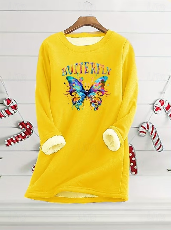 Naisten Pullover-huppari Kuvitettu Kirjain Lämmin Vapaa-aika Sumea Pitkähihainen Tiukka pyöreä kaula-aukko Pyöreä kaula-aukko Tavalliset topit Katu Kausaliteetti Vaalea vaaleanpunainen Musta 2025 - $25.99 –P3