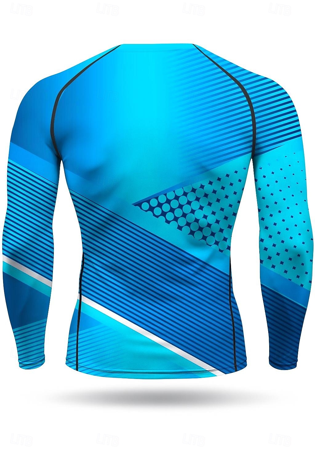 Муж. Универсальные Футболка для бега Спортивная рубашка Фитнес-рубашка Рубашка тренировки Беговой верх Длинный рукав Футболка Футболка Лето Весна Осень Зима Геометрический принт UPF 50 2026 - $18.99 –P2