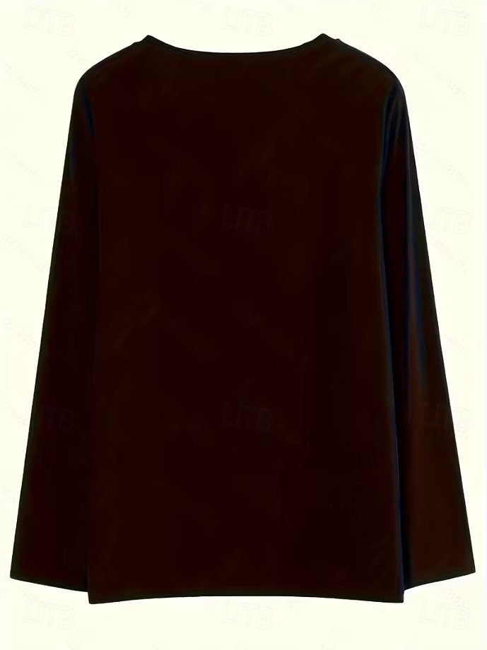 Crăciun Pentru femei Tricou Grafic Mos Craciun Ren Epocă Modă Stilat Manșon Lung Lungime Manșon 3/4 Stil Nautic Topuri obișnuite Zilnic Sfârșit de săptămână Imprimeu Negru Vară Primăvară Toamnă Iarnă 2025 - $26.99 –P2