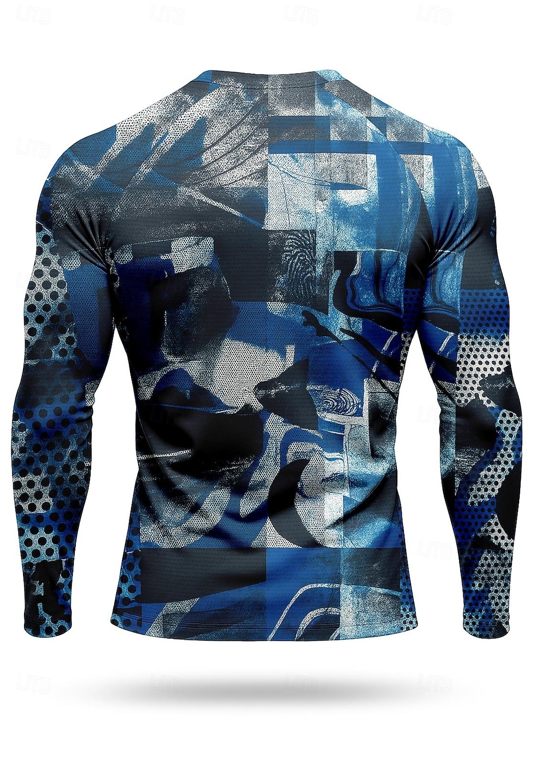 2026年 男性用 幾何学模様 抽象的 コンプレッション・シャツ ランニングＴシャツ 春 秋 3Dプリント 長袖 速乾性 ビデオ圧縮 パワーフレックス 吸汗性 高通気性 ジムトレーニング アクティブトレーニング ランニング サイクリング 運動 フィットネス ブルー スポーツウェア アクティブウェア  コレクション – $20.99 –P2