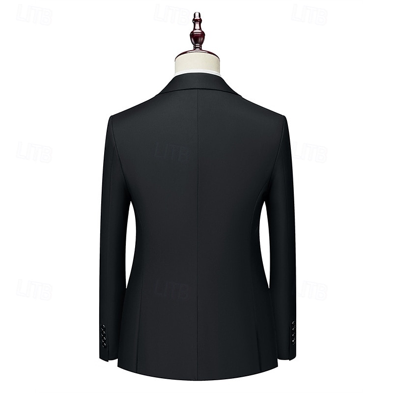 Homme Blazer Affaires Cocktail Fête de mariage Mode Occasionnel Printemps Automne Polyester Uni Avec Poches Boutons Confortable Double Boutonnage veste Noir Blanche Jaune Rose Claire de 2025 ? $71.99 –P6