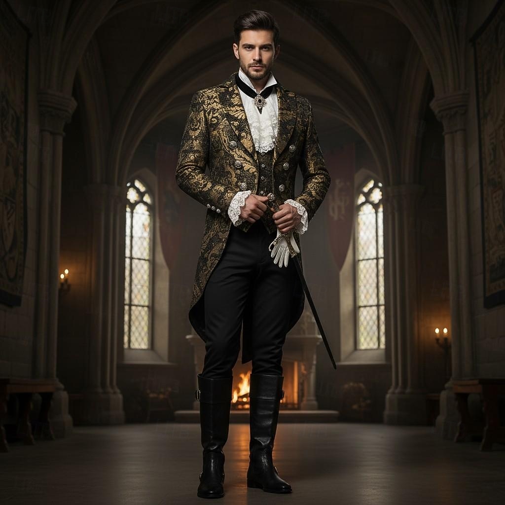 Μεσαίωνα Αναγέννησης Steampunk Επίστρωση Smoching Φράκο Vampires Ευγενής Φανταχτερή Φόρεμα Ανδρικά Απόκριες Επίδοση LARP Ρεν Φερ Ενηλίκων Επίστρωση 2025 - $61.99 –P1