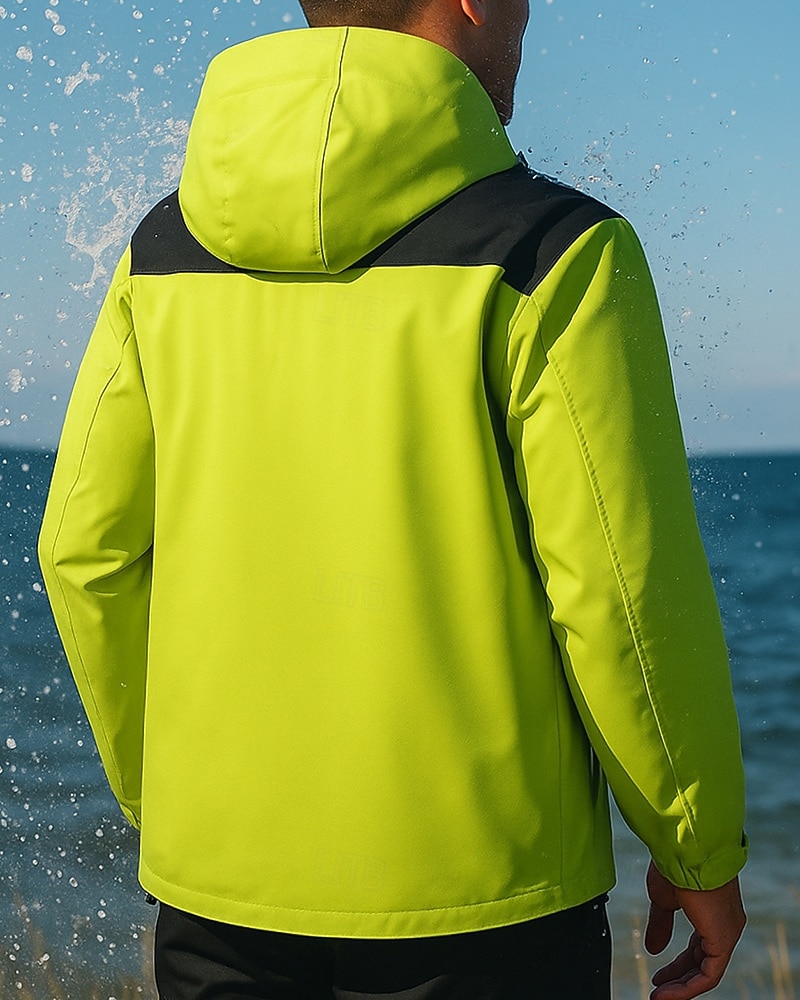 Men's Windbreaker Softshell Jacket Hiking Jacket Outdoor Waterproof Windproof Hiking Outfits Hiking Clothes Spring Autumn / Fall Top Fishing Camping / Hiking / Caving Running Solid Color Black Army 2026 - $53.99 –P2