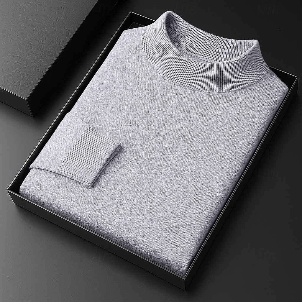 Per uomo Felpa Maglione A Coste Maglia Top Regolari Lavorato a maglia Slim Fit Semplice Collo Alto Maglieria Contemporaneo Casuale Abbigliamento quotidiano Abbigliamento Primavera Autunno Nero Bianco del 2026 a $26.99 –P1