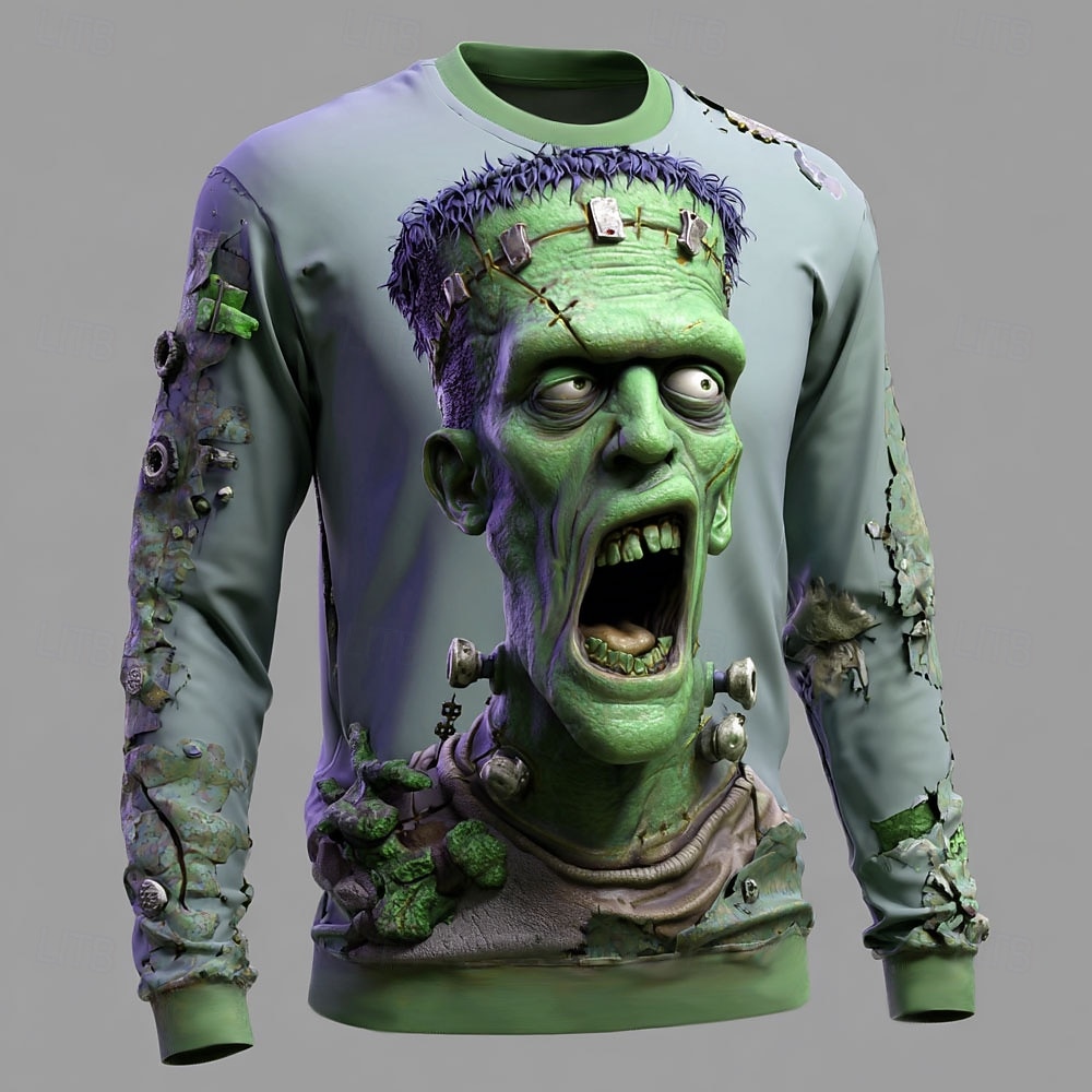 Per uomo Zombi 3D Felpa Punk Festa Gotico Manica Lunga Girocollo Vacanza Blu Viola Verde Girocollo 3D Tutte le stagioni progettista S M L XL XXL XXXL del 2025 a $29.99 –P2