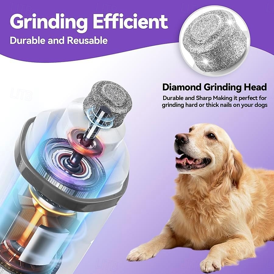 Dog Nail Grinder Quiet, Dog & Cat Nail Grinder with LED Light & Battery Display - Painless Nail Trimmer for Small to Large Pets, Thick Nails, and Sensitive Paws 2026 - $29.99 –P5