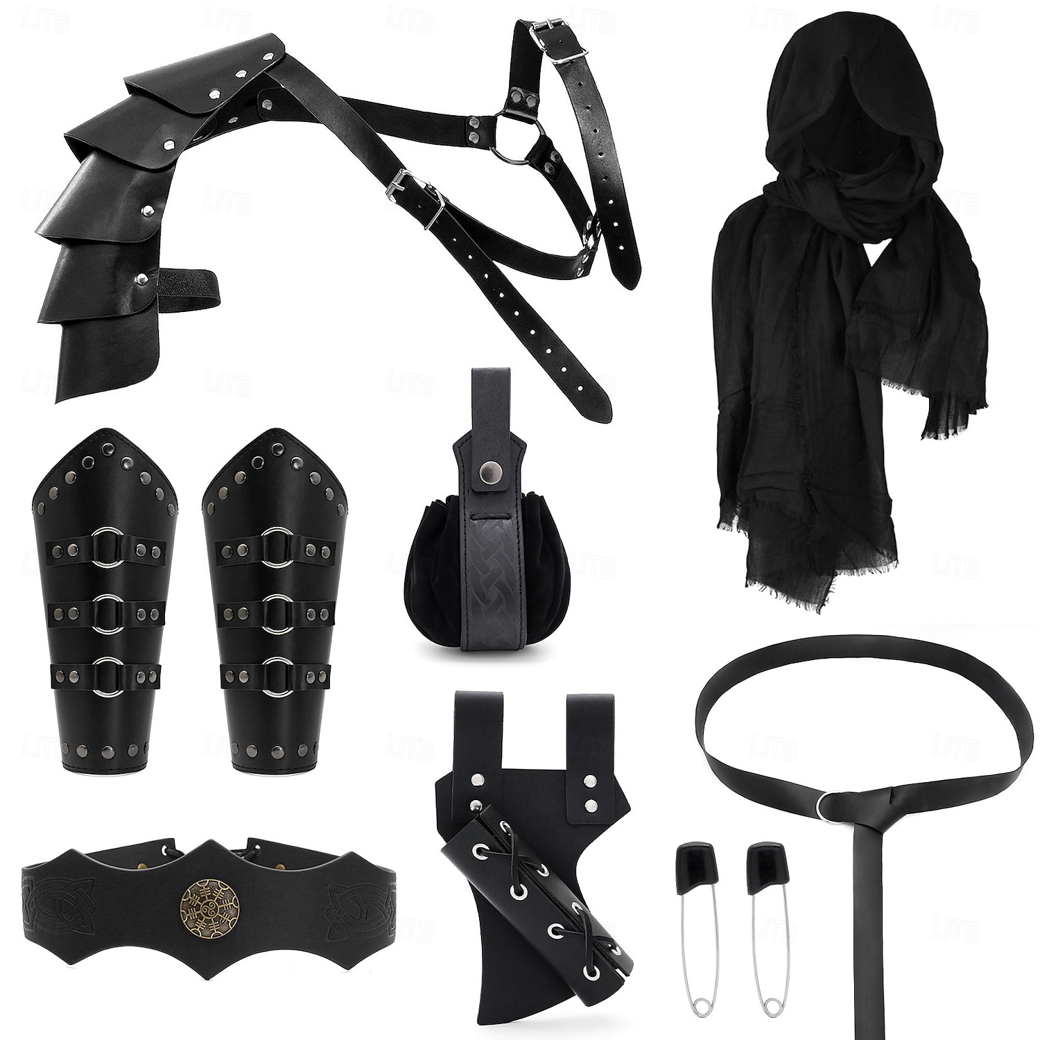 Ретро Средневековый Эпоха возрождения Оружие и доспехи шарф Набор аксессуаров Воин Викинг Ranger Маскарадный костюм Муж. Универсальные Викинг Хэллоуин Карнавал Выступление РИЖД Рен Фэйр Взрослые 2026 - $39.99 –P5