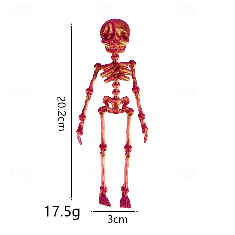 3D tištěné kostrové lidské klouby pohyblivé dětské halloweenské hračky kreativní samolepky na ledničku 2025 - $14.99 –P4