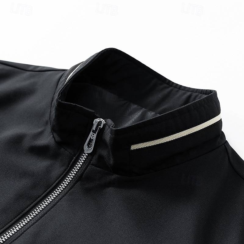 Homens jaqueta leve Jaqueta casual Férias Diário Bolsos Outono Inverno Tecido Moda Clássico Colarinho Chinês Padrão Preto cáqui Cinzento Casaco de 2025 por $29.99 –P5