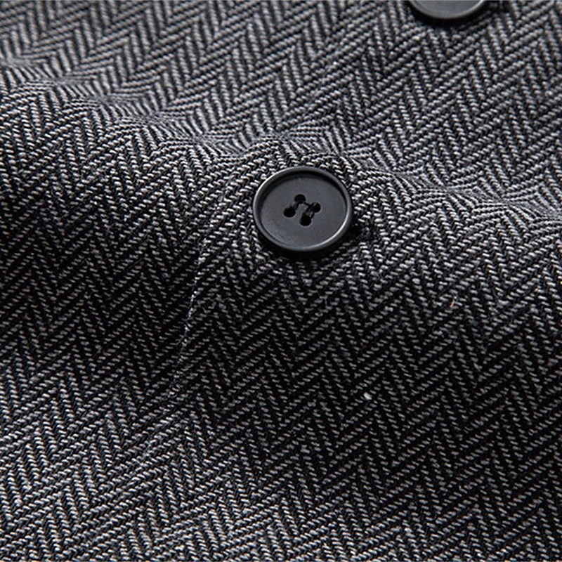 Herren Weste Gilet Urlaub Party Geschäft Mode Lässig Frühling Herbst Tasche Knöpfe Polyester Bequem Karomuster Streifen Einreihig Ein-Knopf Stehkragen Normale Passform Wein Marineblau Dunkelgray 2026 - $35.99 –P17