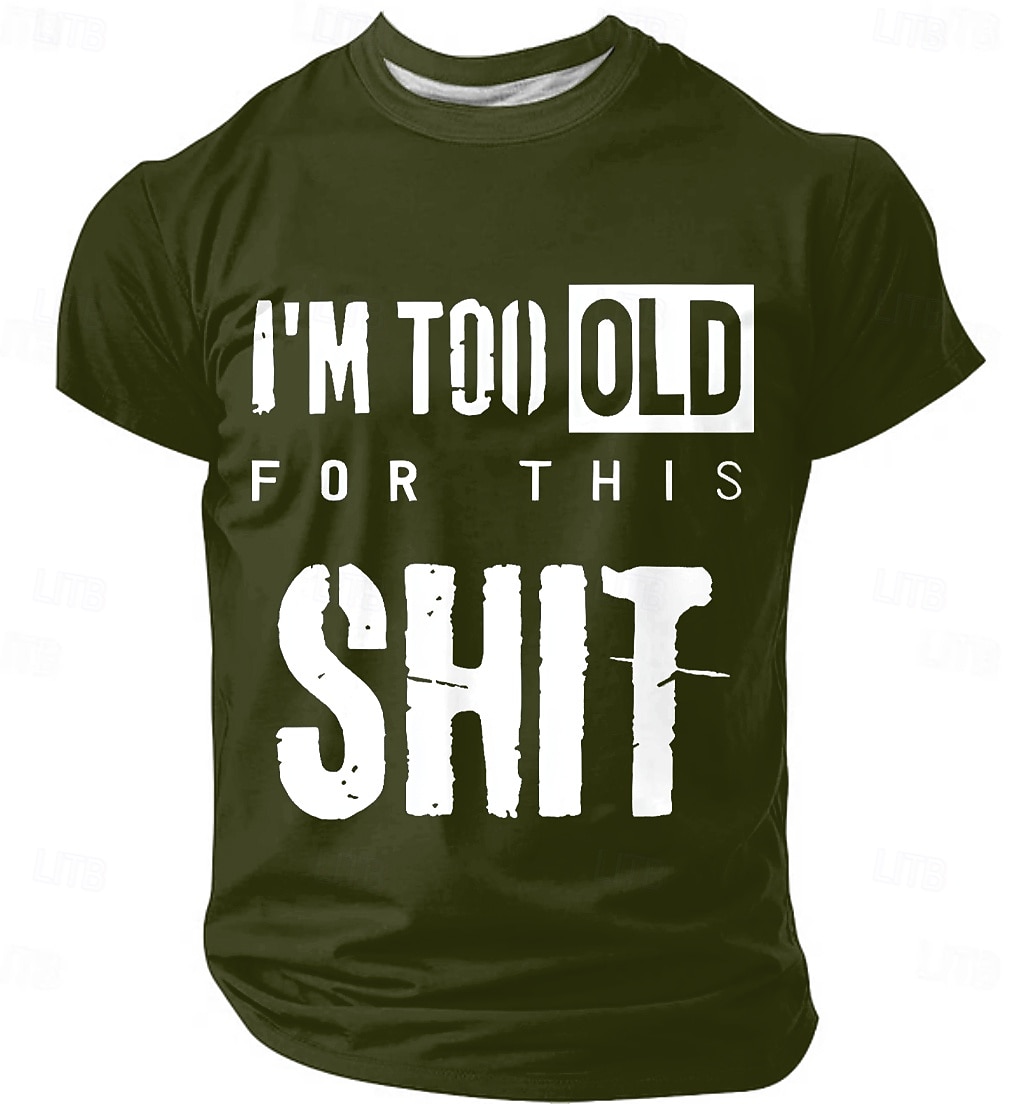 Voor heren Grappig jargon T-shirt Korte mouw T-shirt 3D-afdrukken Strakke ronde hals Overhemd Modieus Dagelijks Straat Dagelijks Zwart Rood blauw Zomer Lente Kleding S M L XL XXL XXXL 2025 - $17.99 –P2