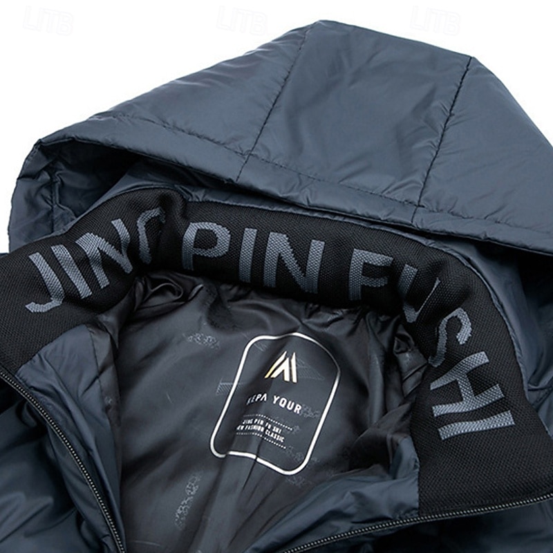 Men's Puffer Jacket Quilted Jacket Pocket Polyster Vacation Daily Wear Date Regular Fashion Casual Comfortable Thermal Warm Fall Winter Solid / Plain Color Black Dark Blue Light Sky Blue Puffer Jacket 2026 - $52.99 –P7