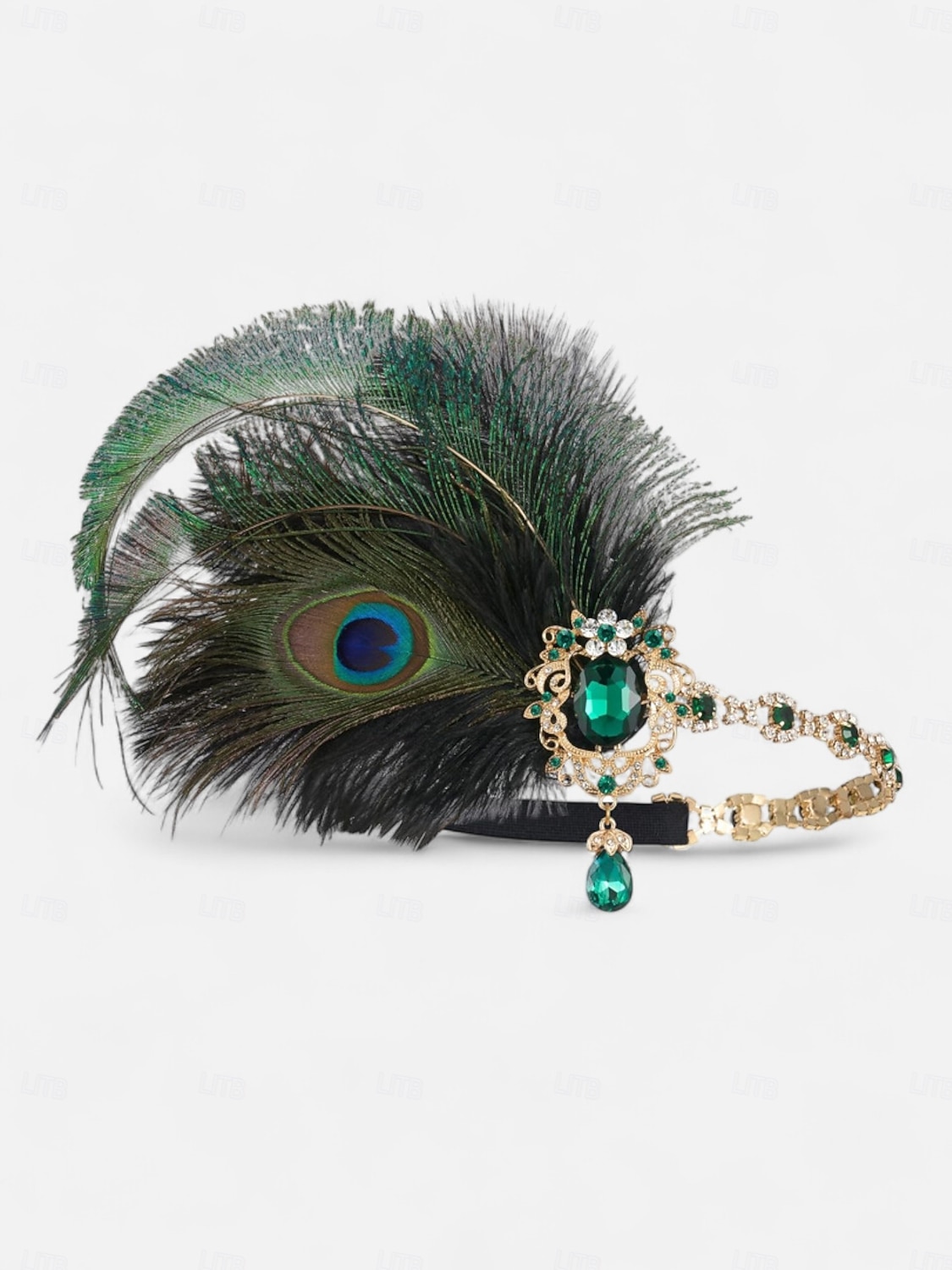 مجموعة مجوهرات نسائية من طراز جاتسبي فلابر من عشرينيات القرن العشرين - عصابة رأس من ريش الطاووس، سوار من اللؤلؤ، أقراط، قلادة، وقفازات للحفلات الكلاسيكية والملابس المسائية 2026 - $26.99 –P9