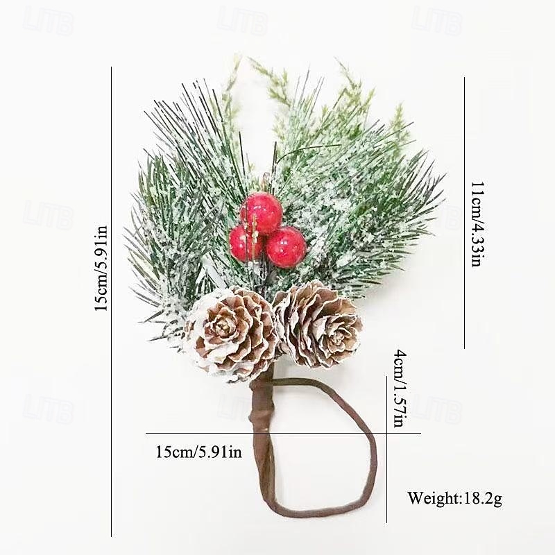 Lot de 6 décorations de table de Noël, ronds de serviette, pommes de pin en cèdre avec baies rouges, accessoires de table de fête pour le dîner de Noël de 2025 ? €17.86 –P5