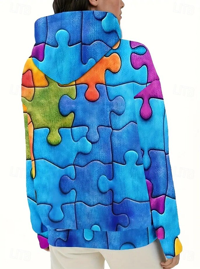 Womenska 3D Print Vintage Boho Hoodie Patchwork Hoodie Bluza Kwiatowa Pulower Bluza Elegancka Ciepła Aktywna Długi Rękaw Kaptur Ulica Codzienny Wyjazd Casual Sznurowany Wydruk Niebieski Wiosna Jesień 2025 - $26.99 –P6