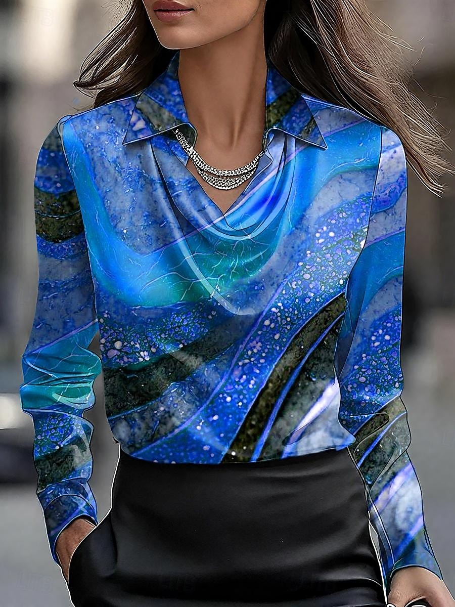 Γυναικεία Πουκάμισα Φόρεμα Επίσημα Tops Επίσημο Πουκάμισο Γραφικό Γεωμετρικό Αφηρημένο Elegant Στυλάτο Καθημερινό Μακρύ Μανίκι Ζακέτα Εργασία Πάρτι Βραδινά Ρούχα Καθημερινά Συσκευασμένα Ριχτά Κόκκινο 2026 - $32.99 –P3