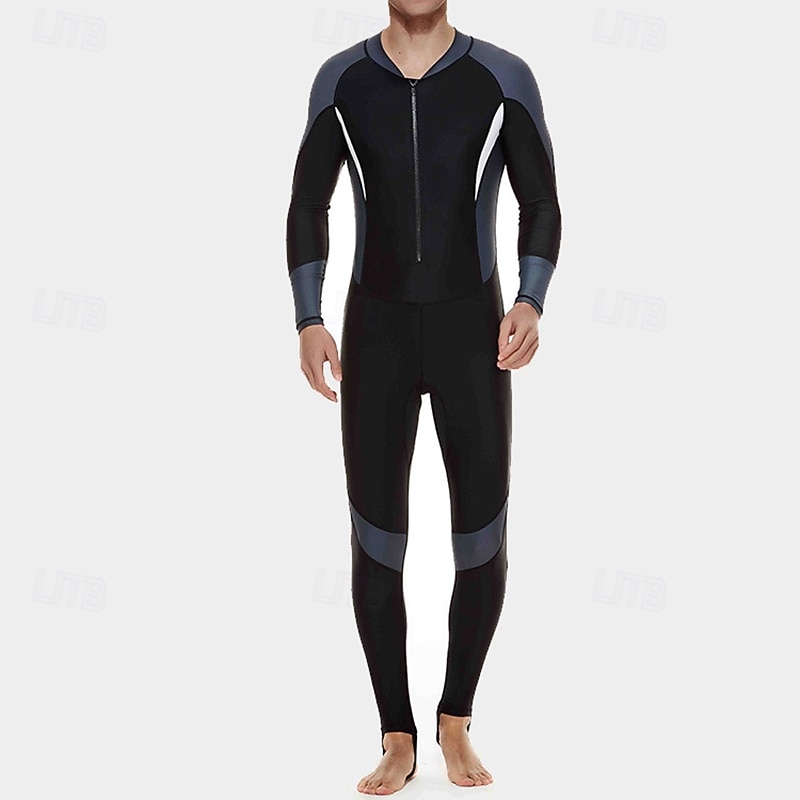 Homme Maillots de bain intégraux Combinaison Fine UPF50+ manche longue Maillot de Bain ​fermeture éclair sur le devant Natation Plongée Surf Plongée en apnée Patchwork Été Printemps Automne de 2025 ? $44.99 –P6