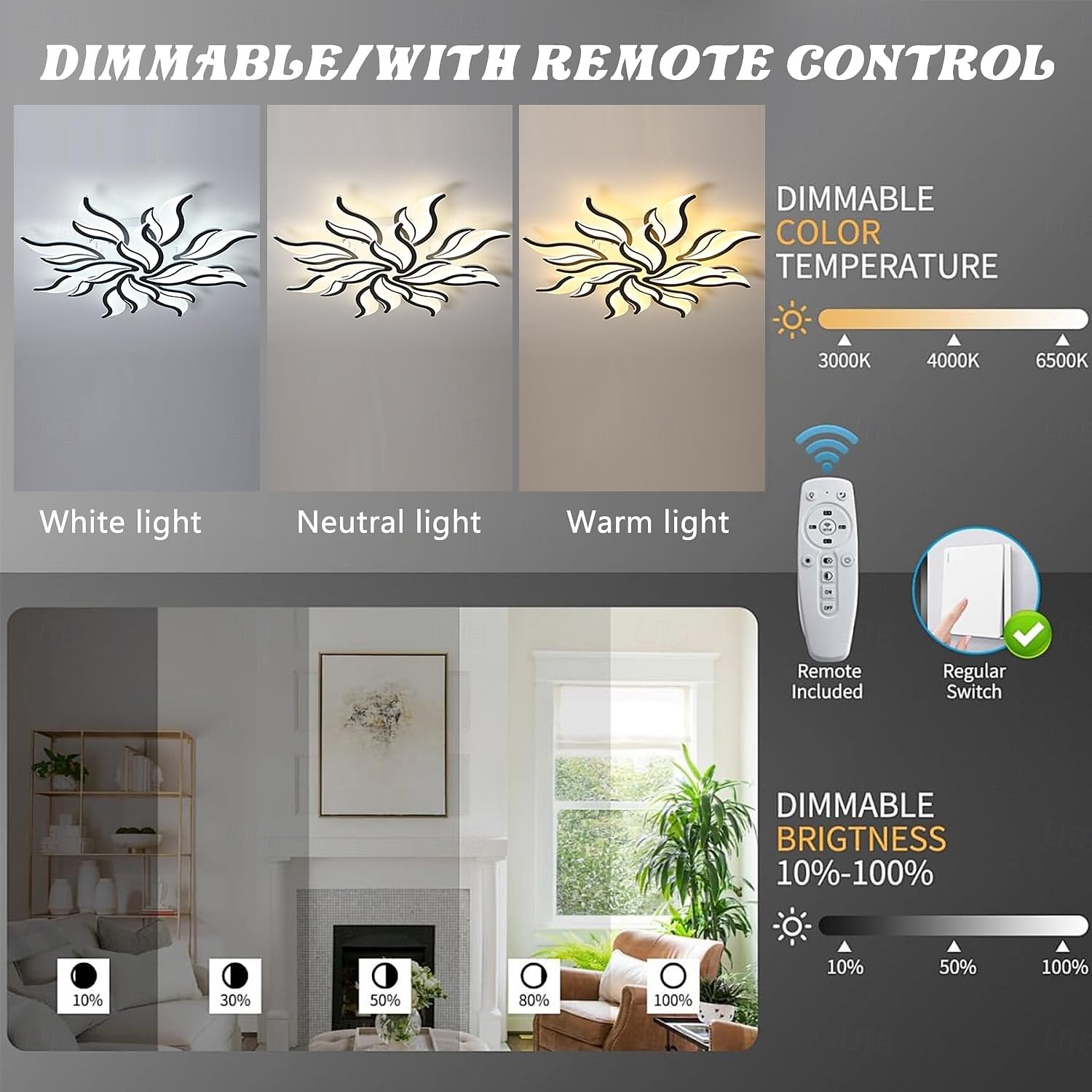 3-luz 5-luz 60/68/78/90/100 cm Regulável Design de Cluster Luzes de Tecto Metal Acrílico Multi Camadas Estilo Artístico Estilo Moderno Acabamentos Pintados Preto LED Moderno 110-120V 220-240V de 2026 por $292.19 –P2