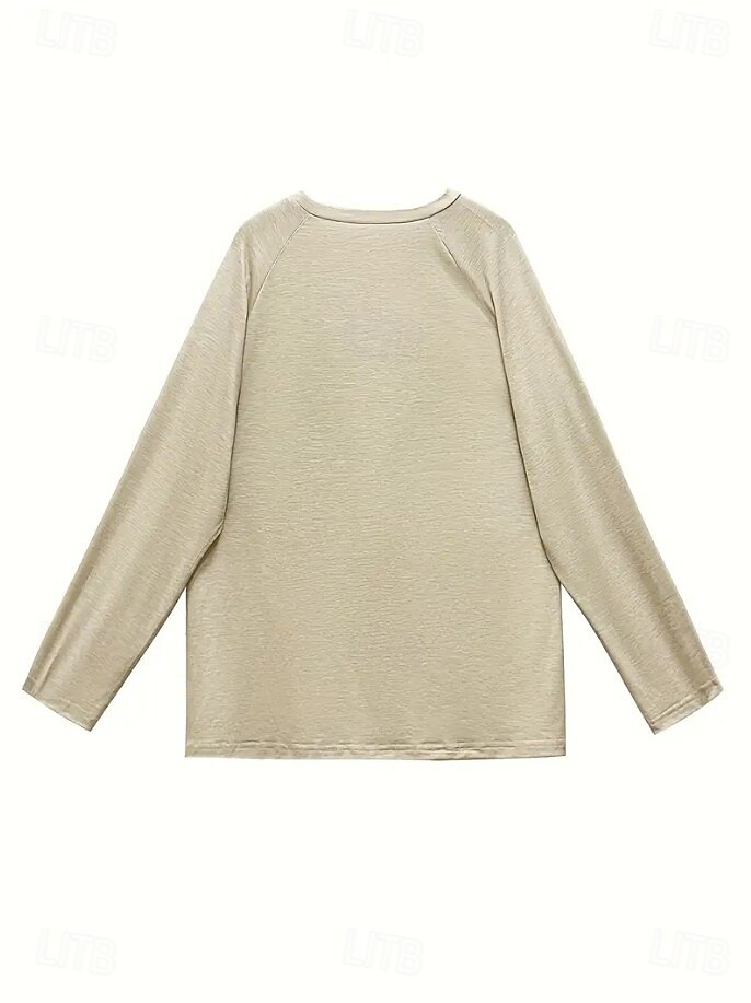 Noël Femmes T-shirt Graphique Père Noël Girafe ancien Élégant Occasionnel manche longue Col ras du cou Hauts Longs Quotidien Sortir Week-end Imprimé Blanche Bleu Kaki Printemps Automne Hiver de 2025 ? $24.99 –P3