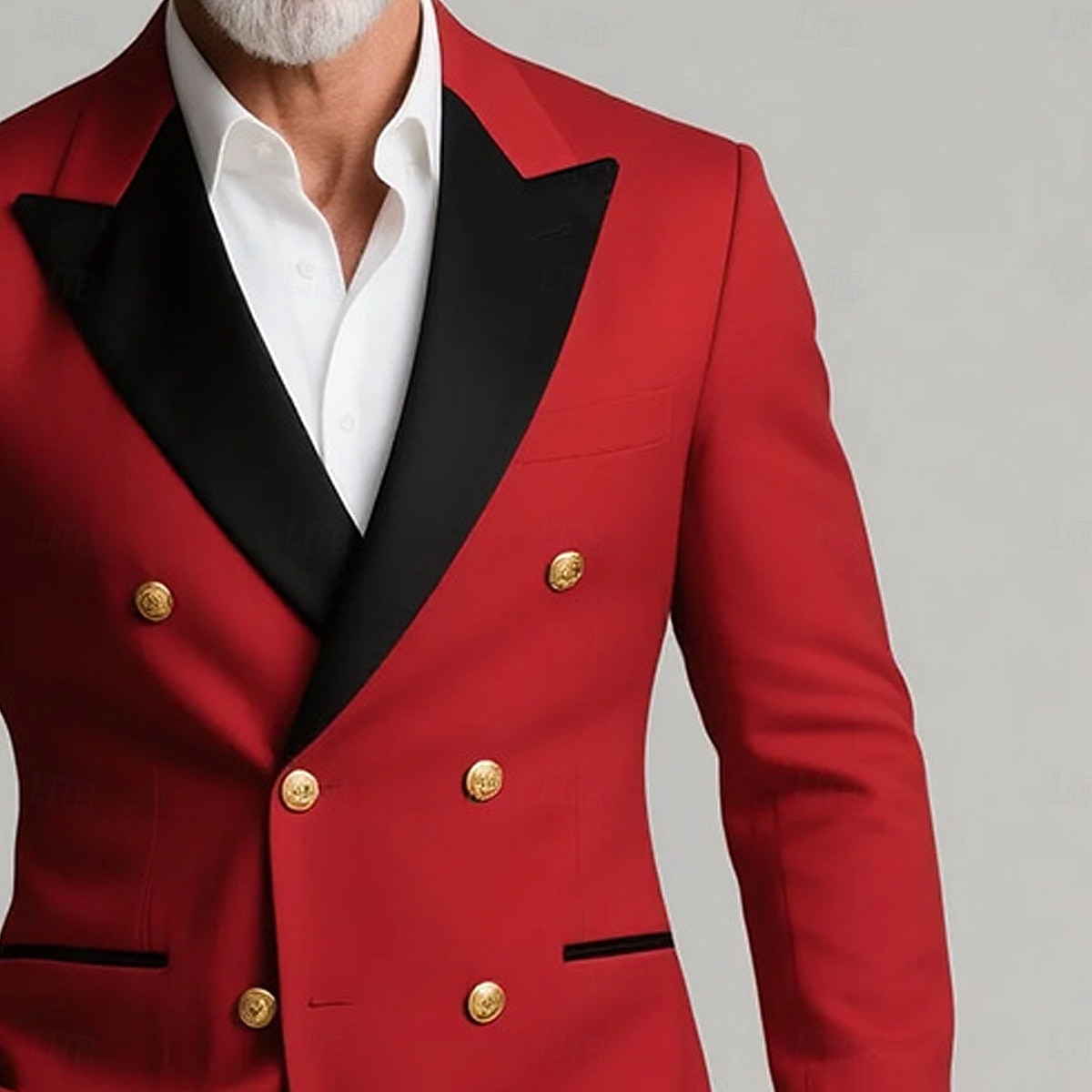 2025年 男性用 ブレザージャケット クロージャーカラー クリスマス ソリッド Blazer ルビーレッド テイラーフィット ダブルブレストの6つボタン  コレクション – $79.99 –P3