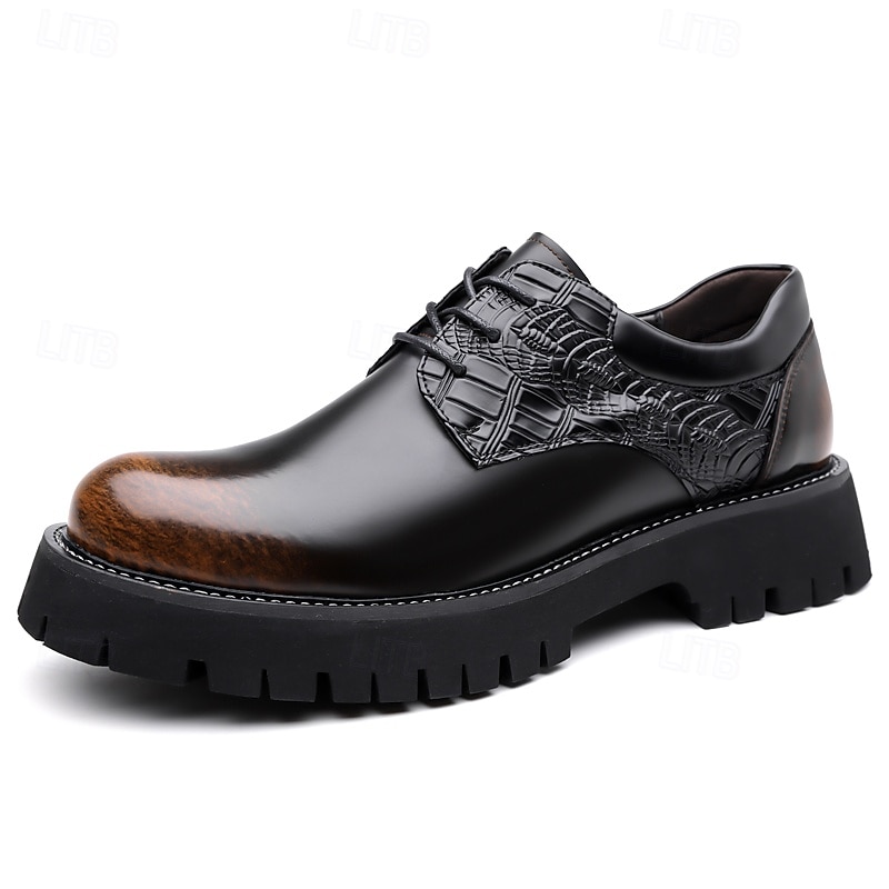 Schwarze formelle Oxford-Abendschuhe für Herren – klassische Business-Schnürschuhe mit strukturierten Details fürs Büro, Hochzeiten und besondere Anlässe 2026 - $69.99 –P2