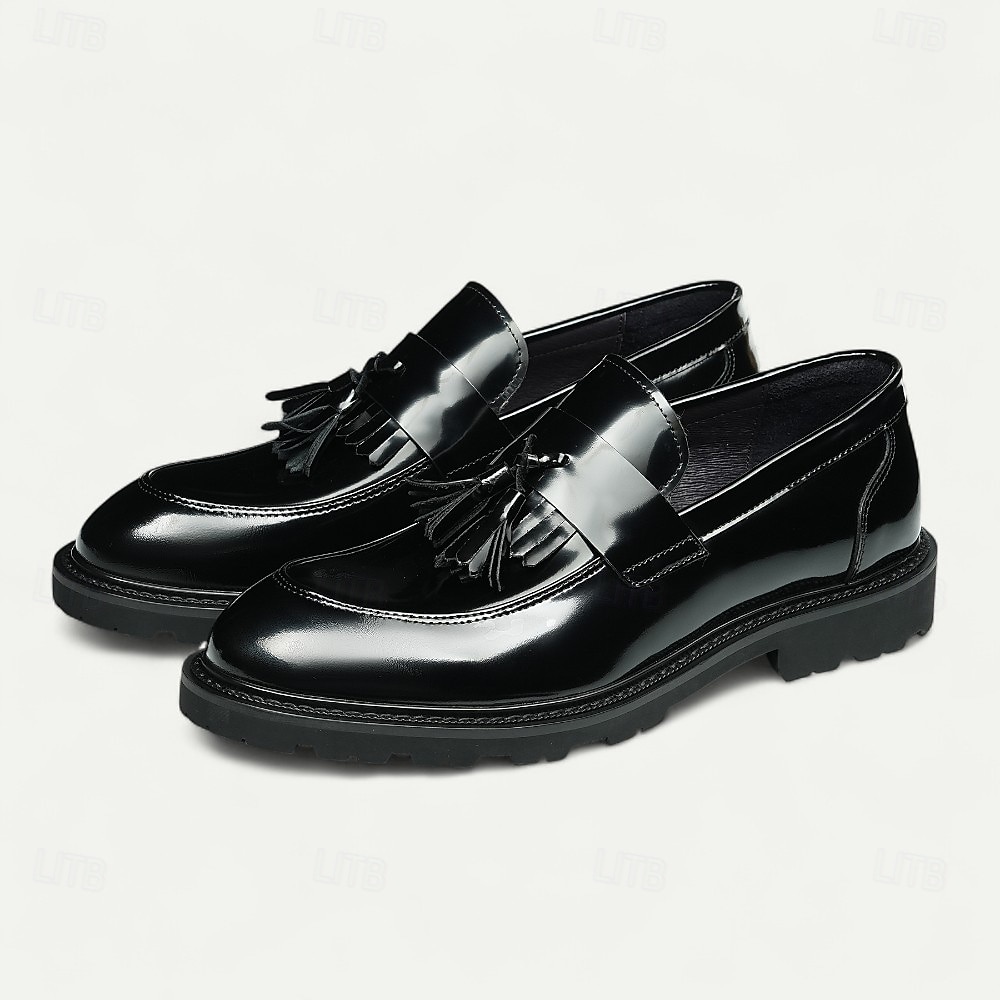 נעלי לוקס שחורות לגברים עם ציציות, נעלי עסקים קלאסיות, ללבישה במשרד, מסיבות ואירועים חצי רשמיים 2026 - €108.99 –P1
