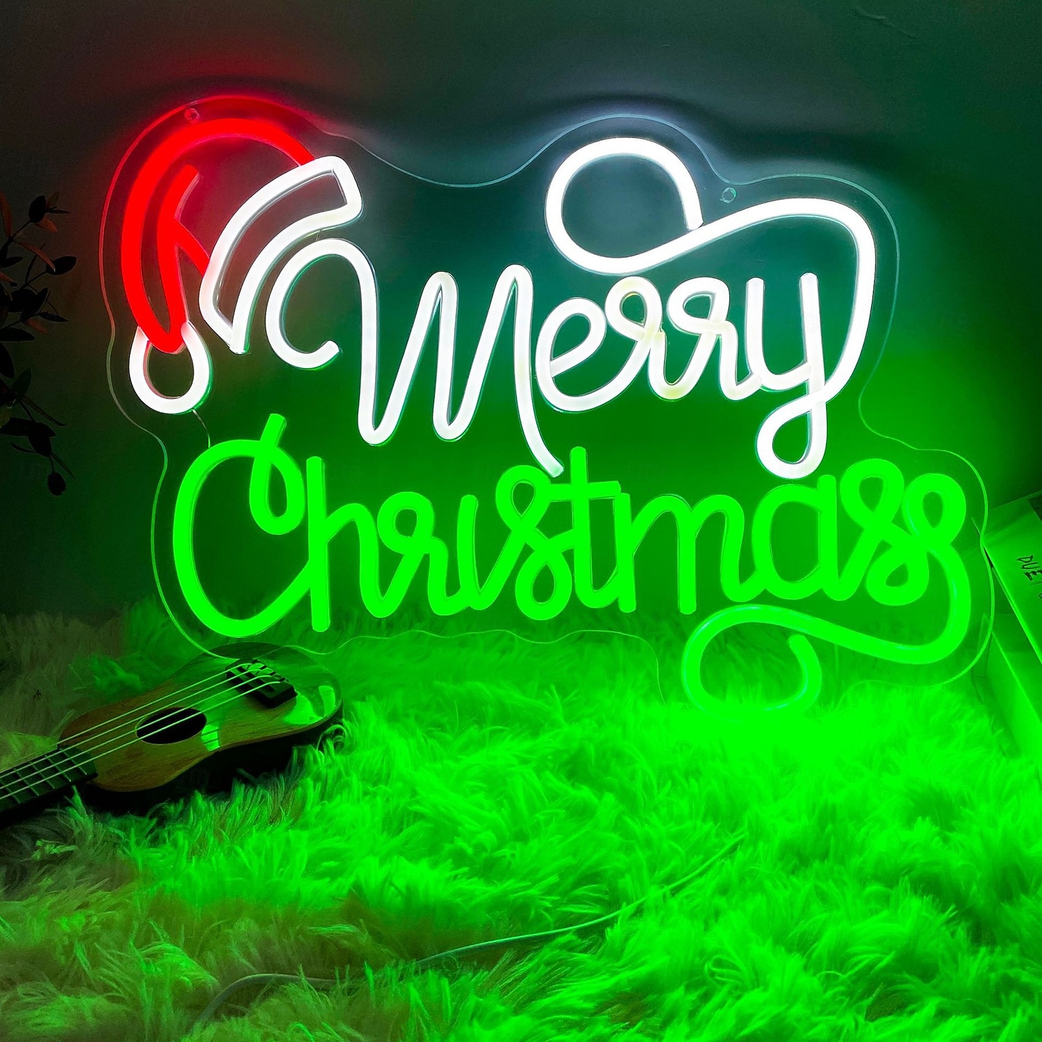 1 Pc Christmas acrylic neon wall light indoor wall Santa Claus Christmas tree snowman reindeer party atmosphere decoration light night light Usb power supply dimmable 2025 - CAD $32.99 –P11