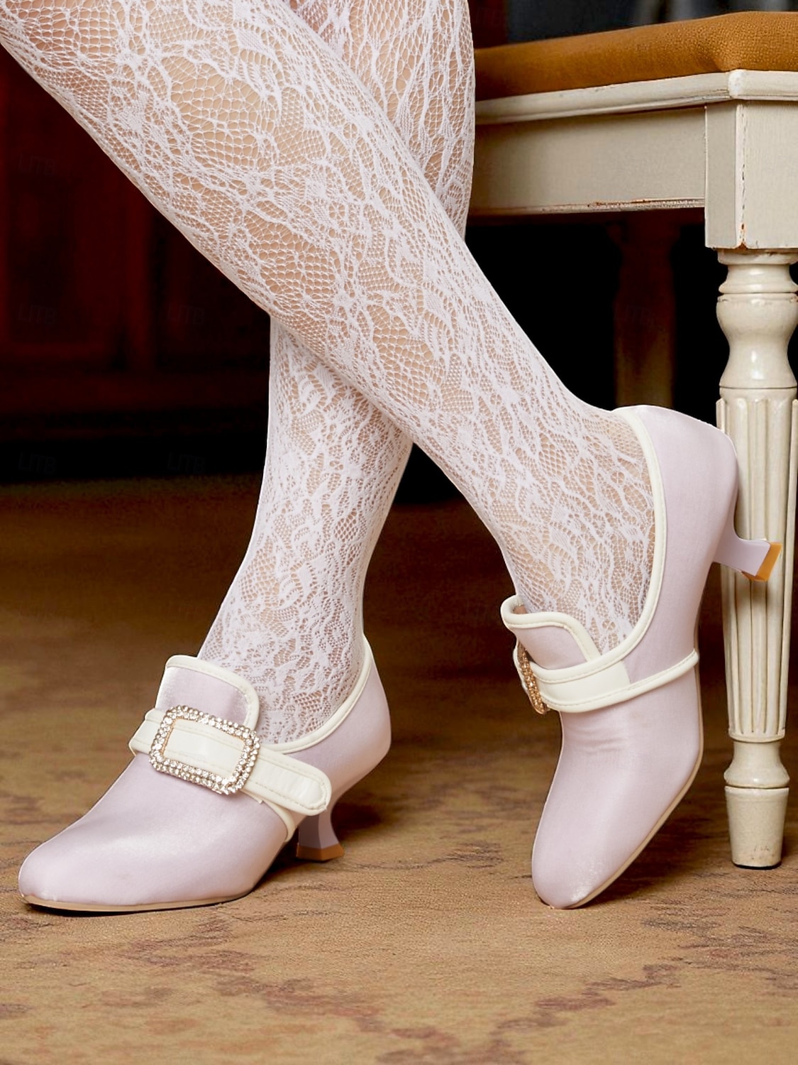 naisten 1920-luvun vintage-viktoriaaniset solkikorkokengät - edvardiaaniset satiinikengät kissanpentukorolla lolita-, rokokoo- ja gatsby-juhliin tai cosplay-asuihin 2025 - $54.99 –P4