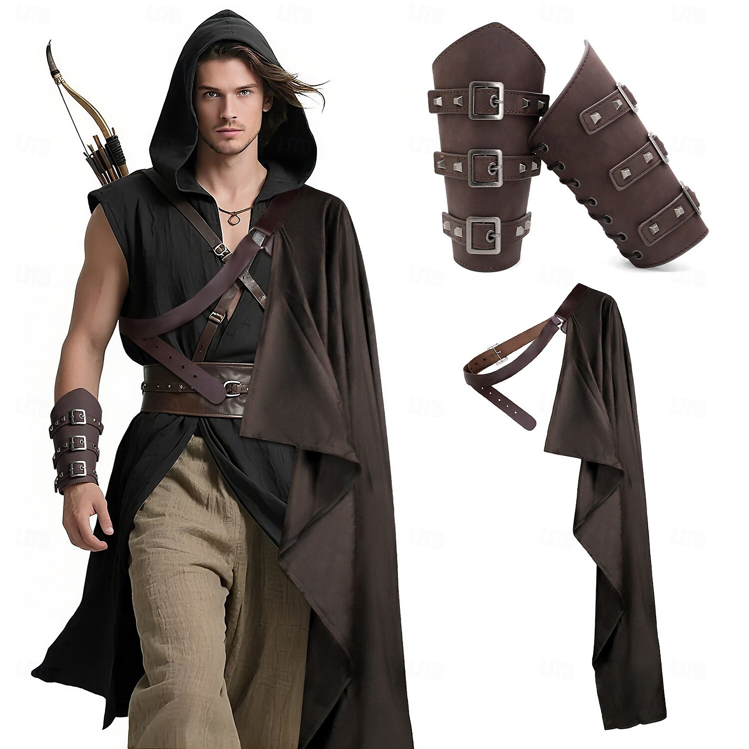Retro Středověké Renesanční Zbraně a výzbroj Přehoz Náramek Válečník Viking Maškarní kostým Unisex Viking předvečer Všech svatých Karneval Výkon LARP Ren Faire Dospělí Přehoz Kolluk Celý rok 2025 - $36.99 –P10