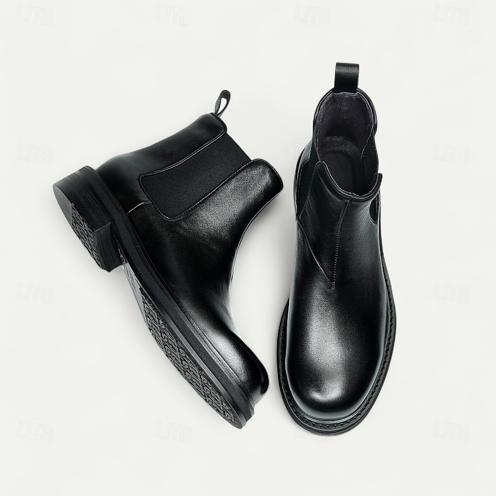 Bottines Chelsea noires pour hommes, bottines classiques à enfiler pour hommes d'affaires, fêtes et occasions formelles de 2025 ? $129.99 –P7
