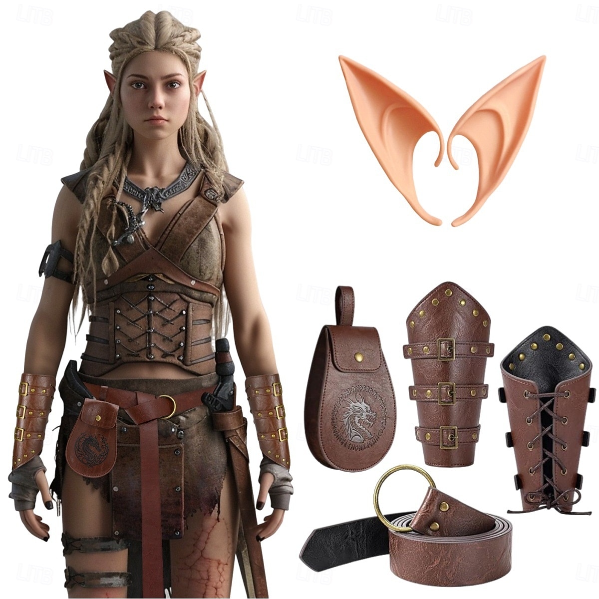 Retro / vintage Medeltida kostymer Renässans Vapen och Rustning armband Tillbehör set Krigare Alf Viking Maskeradkläder Herr Dam Unisex Viking fantasi Halloween Karnival Prestanda LARP Ren Faire Vuxen 2025 - $32.99 –P6