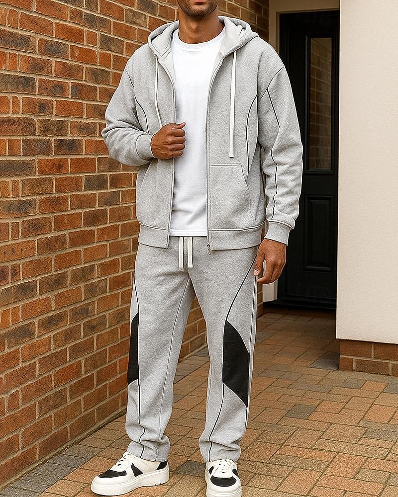 Ανδρικά Φερμουάρ με φερμουάρ Φόρμα 2 τεμαχίων Σετ Φόρμας Σακουλιασμένος με τσέπη Συνδυασμός Χρωμάτων Ρούχα σύνολα Φθινόπωρο Μαύρο Σκούρο μπλε Πεζοπορία Επάγγελμα Για Υπαίθρια Χρήση Ελαφρύ Μακρυμάνικο 2026 - $63.99 –P4