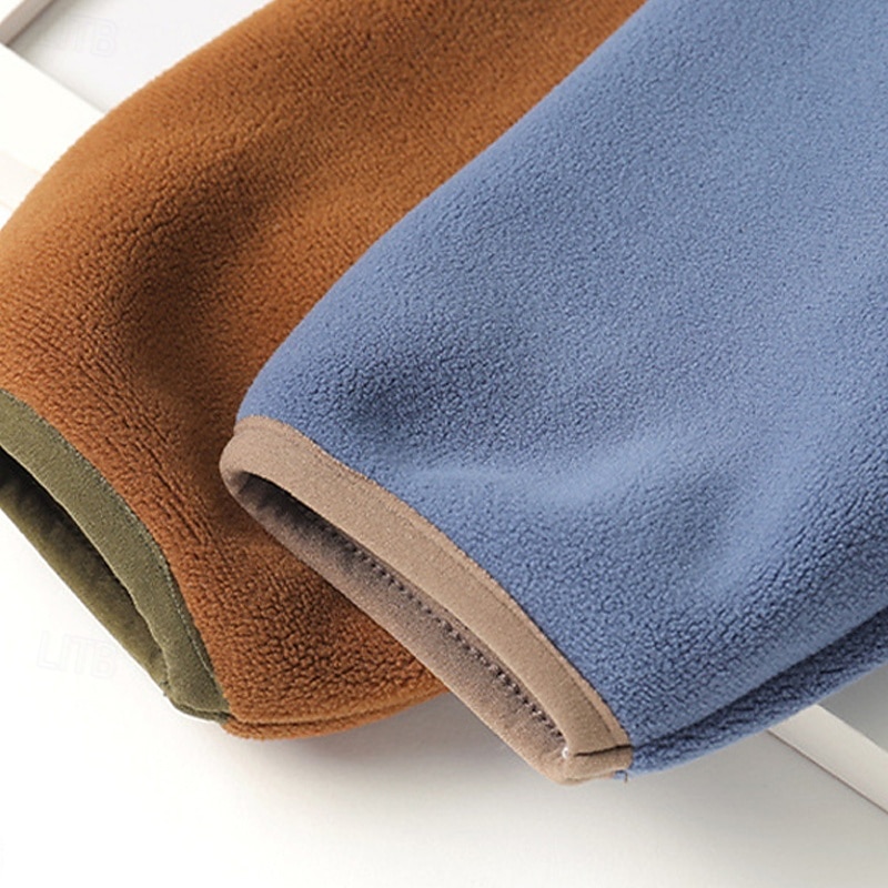 Barn Unisex Fleece-jacka Baseballjackor Ytterkläder Färgblock Långärmad Komfort Knappar Håller värmen Mjukt Fleece Täcka Utomhus Mode Dagligen Blå Grön Grå Vår Höst 4 år + 2025 - $36.99 –P8