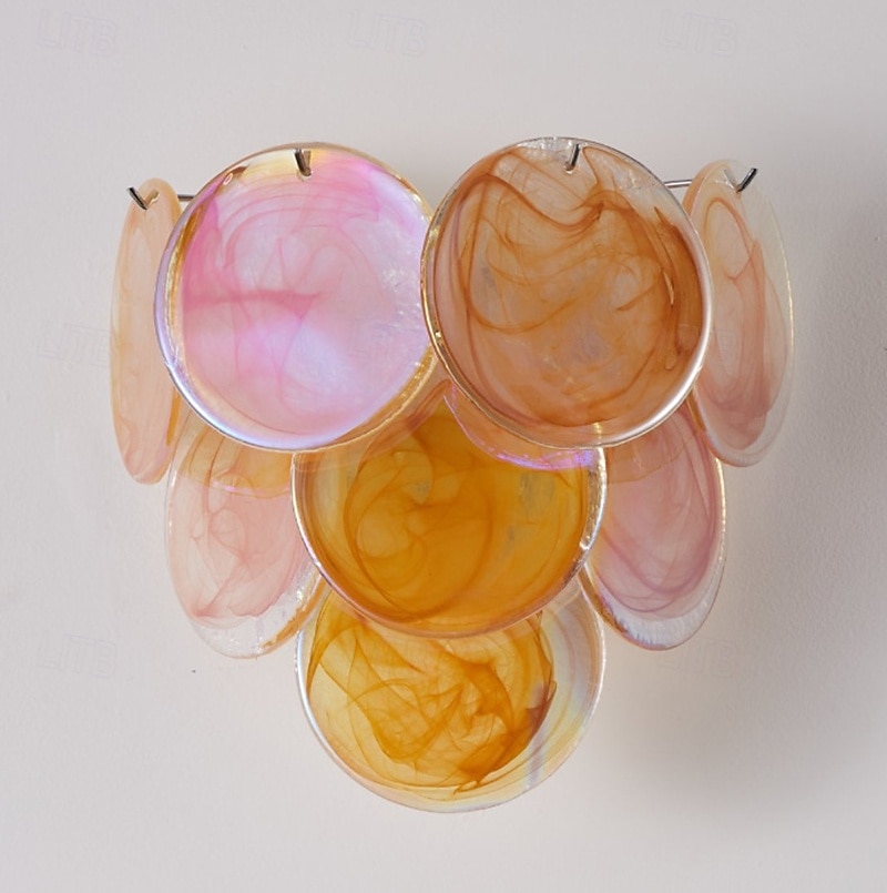 настенный светильник с дисками из розового муранского стекла 2025 - $245.59 –P8