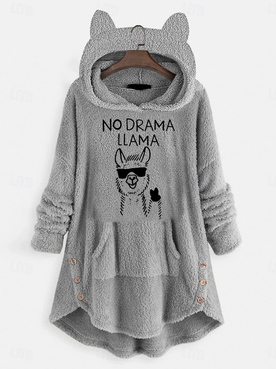 Damen Kapuzenpullover Tiermotiv Lässig Langarm Mit Kapuze Lange Oberteile Straße Alltagskleidung Lässig Rosa Wein Dunkelpink Rote Dunkelgray Herbst Winter 2025 - $31.99 –P1