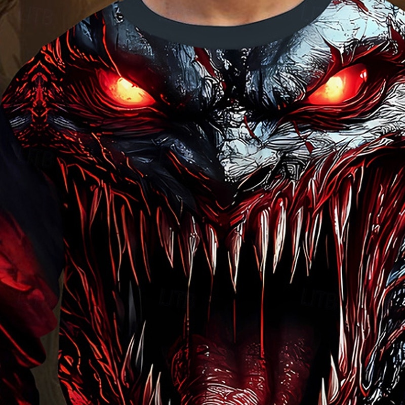 předvečer Všech svatých Chlapecké 3D Grafika Tričko Košilky Dlouhý rukáv Jaro Podzim Módní Základní Děti 4-12 let Tričkový Venkovní Ležérní Denní Běžný 2025 - $13.99 –P4