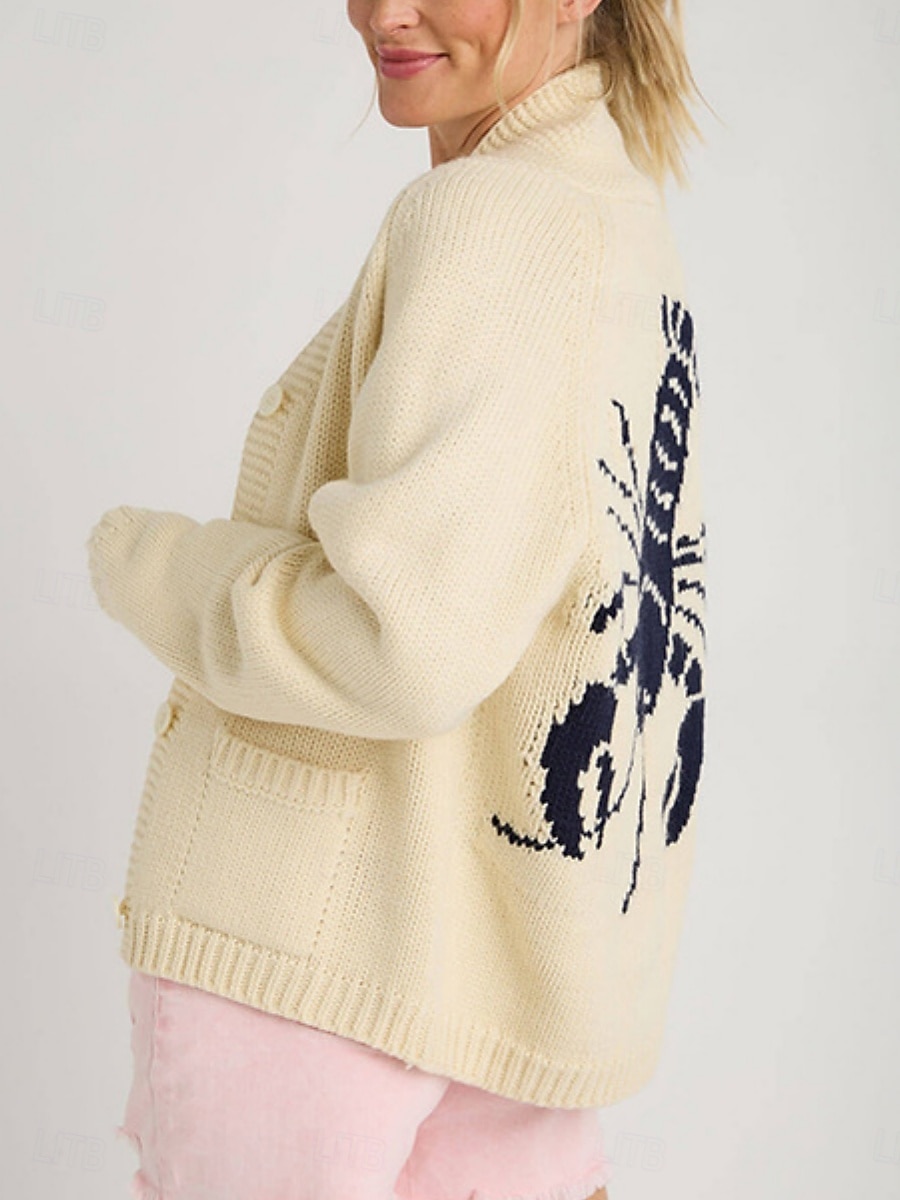 Γυναικεία Πουλόβερ Καθημερινό Μαλακή Ζώο Κοτλέ Κολάρο Πουκαμίσου Κουμπιά Πλεκτό Μακρυμάνικο Κανονικά μπλουζάκια Πλέκω ΕΞΩΤΕΡΙΚΟΥ ΧΩΡΟΥ Καθημερινά Σαββατοκύριακο Ρουμπίνι Βαθυγάλαζο Φθινόπωρο Χειμώνας 2025 - $39.99 –P6