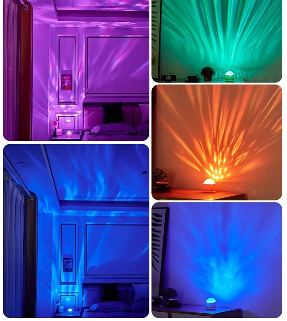 USB LED Projektor Nattlampa Aurora Stjärnhimmel Vattendynami Lampa för Sovrum Vardagsrum Dekorationssemester Alla hjärtans dag Gåva 2026 - $15.99 –P1