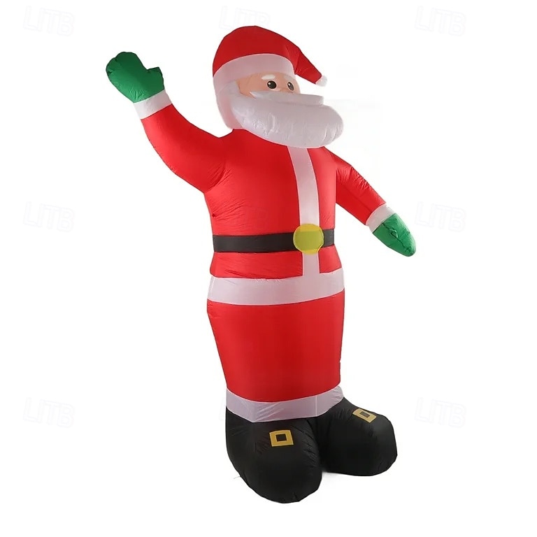 1 peça 2,5m/8,2 pés natal verde mão em pé papai noel led inflável modelo de ar interior e exterior reunião pátio gramado atmosfera luz decorativa plugue eu/us/uk/au de 2026 por $79.99 –P5