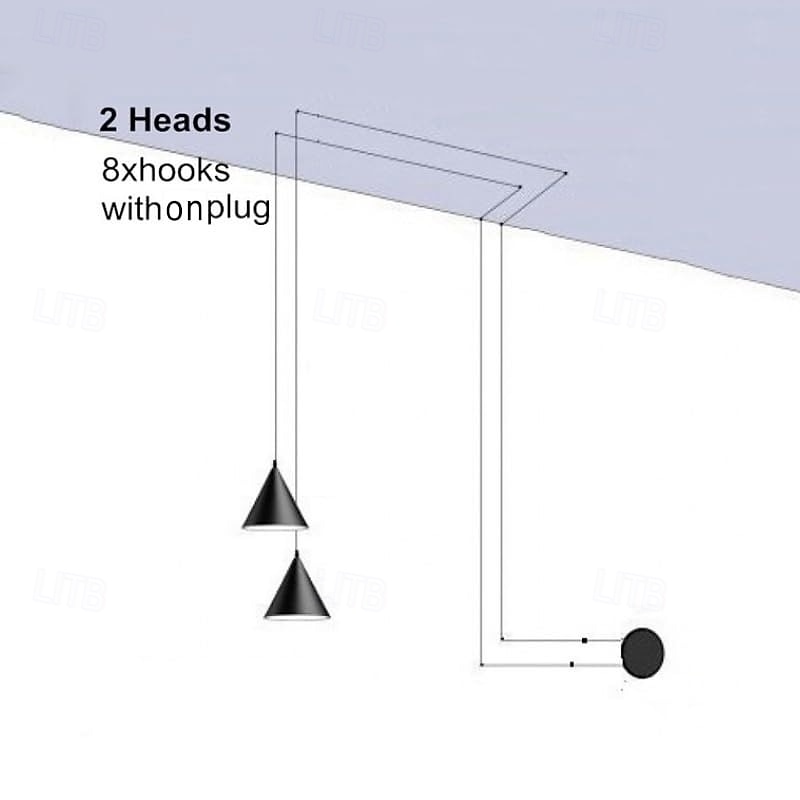 2 lumières 20 cm Conception unique Conception de l'île Lampe suspendue Métal Finitions Peintes Moderne Style nordique 85-265V de 2025 ? $101.99 –P9