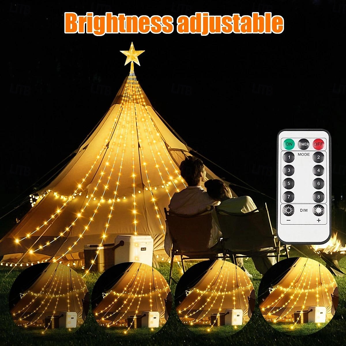 1 Pc 3M-288 Leds  Star String Lights Indoor and Outdoor Courtyard Wedding Festival Party Tree Lights 8 Function Timer Remote Control USB Power Supply 2026 - $21.99 –P7