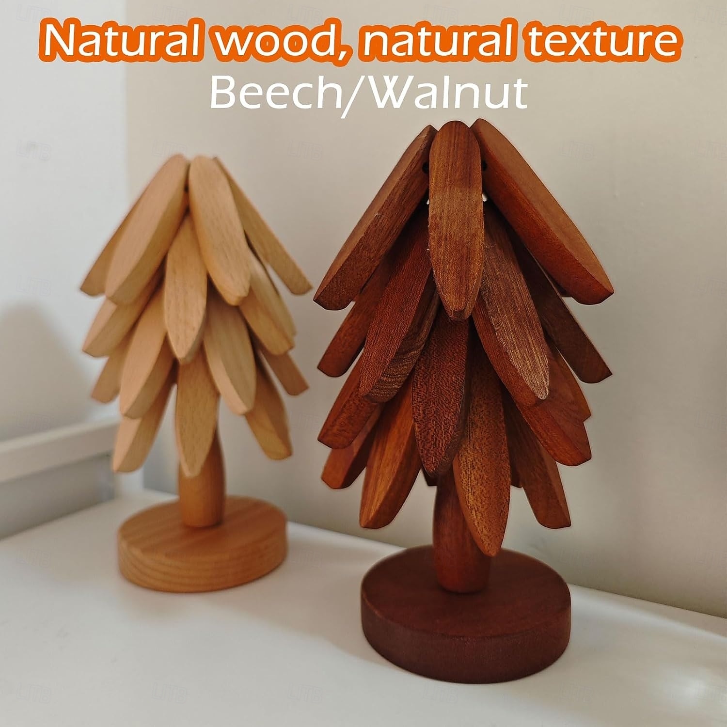 ensemble de dessous de plat en bois naturel, 3/4/5 dessous de plat en bois &1 support comme un sapin de Noël, dessous de plat de cuisine pliable naturel pour casseroles, poêles, bols &théières de 2025 ? $12.99 –P8