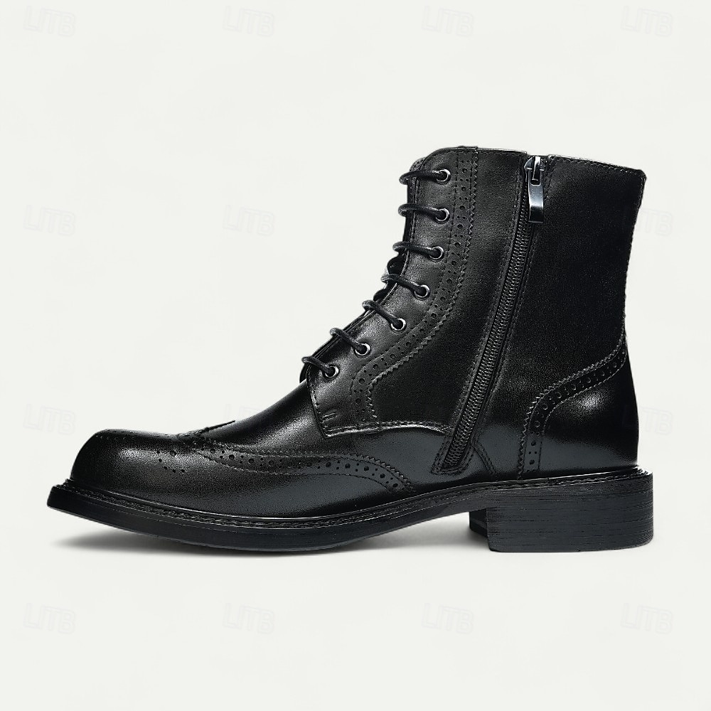 Pánské hnědé kotníkové boty s brogue vzorem, klasický design s křídlovým hrotem, robustní outdoorové pracovní boty pro volný čas v podnikání, cestování a každodenní nošení 2025 - $129.99 –P6