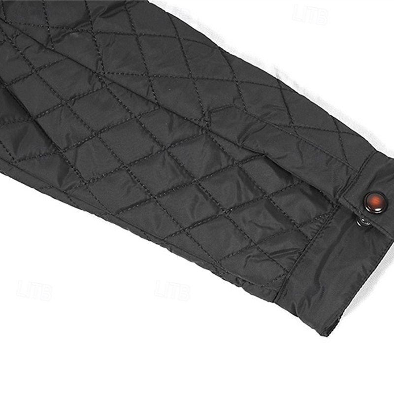 Herr Quiltad jacka Vardaglig jacka Semester Dagligen Håller värmen Lappverk Ficka Höst Vinter Färgblock Mode Klassisk Hög krage Normal Svart Blå Kaki Armégrön Jacka 2025 - $60.99 –P7