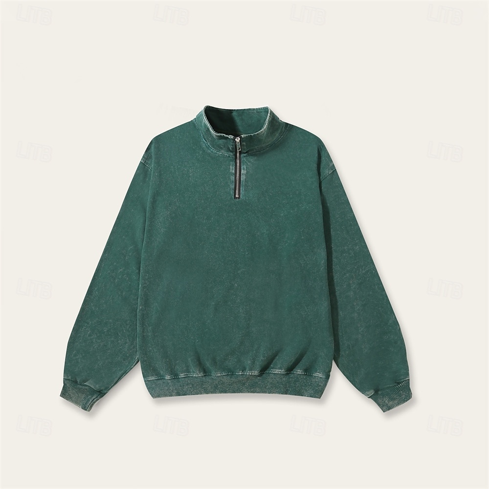 Per uomo Maglia Felpa con zip corta Nero Verde militare Verde scuro Grigio Mezza zip Semplice Sport & Outdoor Quotidiano Ferie Cotone Streetwear Essenziale Casual Primavera Autunno Abbigliamento del 2026 a $39.99 –P2