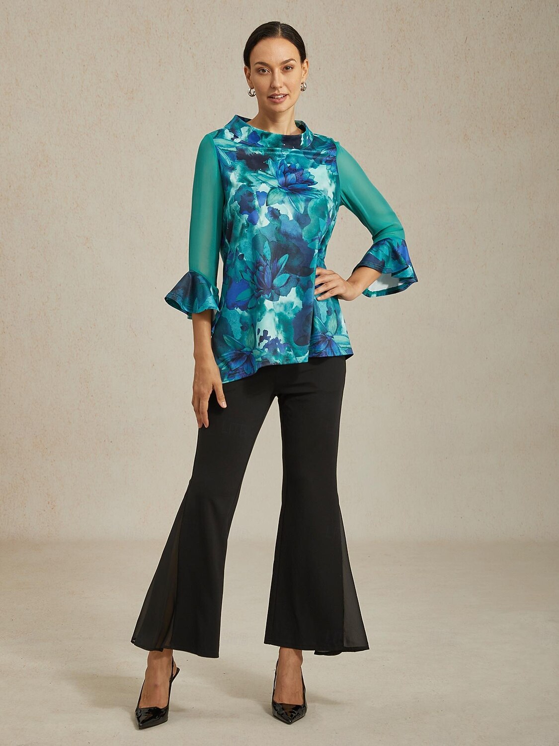 Chemisier femme vert tie dye floral pull en tricot extensible coupe confortable décontracté vacances printemps été automne de 2025 ? $61.99 –P3
