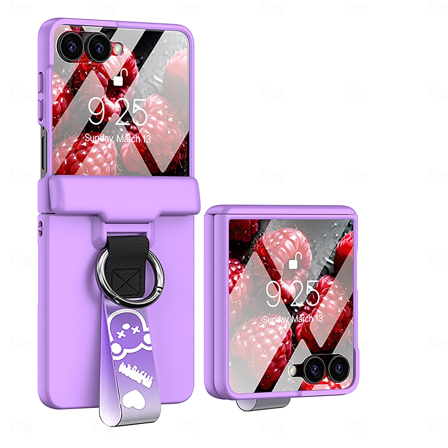 telefone Capinha Para Samsung Galaxy Z Flip 7 Z Virar 6 Z Flip 5 Capa traseira e protetor de tela Suporte para carregamento sem fio com pulseira Retro PC de 2025 por $24.99 –P3