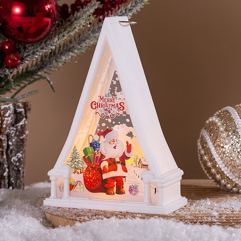 1 pièce 15,5 * 10,8 cm Noël LED électronique bougie lumière rétro vent lumière intérieure et extérieure fête bureau ornement lumière lanterne suspendue décoration de Noël accessoire ag10 * 3 piles de 2025 ? $4.49 –P7